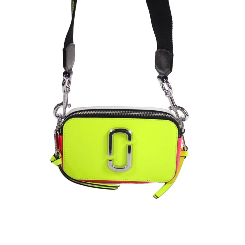 Marc Jacobs Womens Neon Leather Colorblock Snapshot Shoulder Bag Multicolor